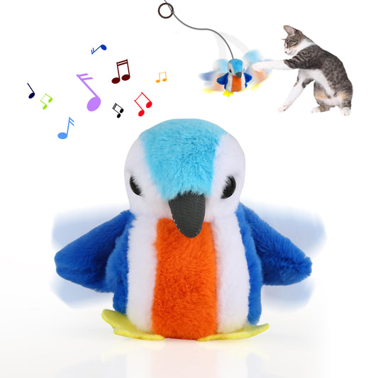 FURDUO FlappyBird interactive cat toy with colorful feathers and moving parts for engaging feline play.