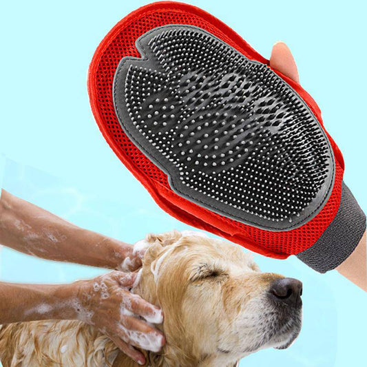 FURDUO PamperPaws Dual-Action Pet Spa Glove with textured sides for gentle grooming and bathing of dogs and cats.
