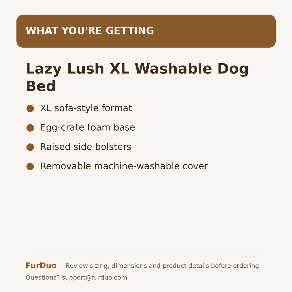 Lazy Lush XL Washable Dog Bed what you're getting