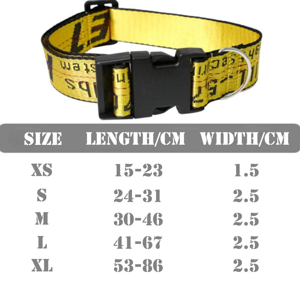 Gold chain nylon dog collar and leash set for pets with adjustable fittings and secure clasps by FURDUO.