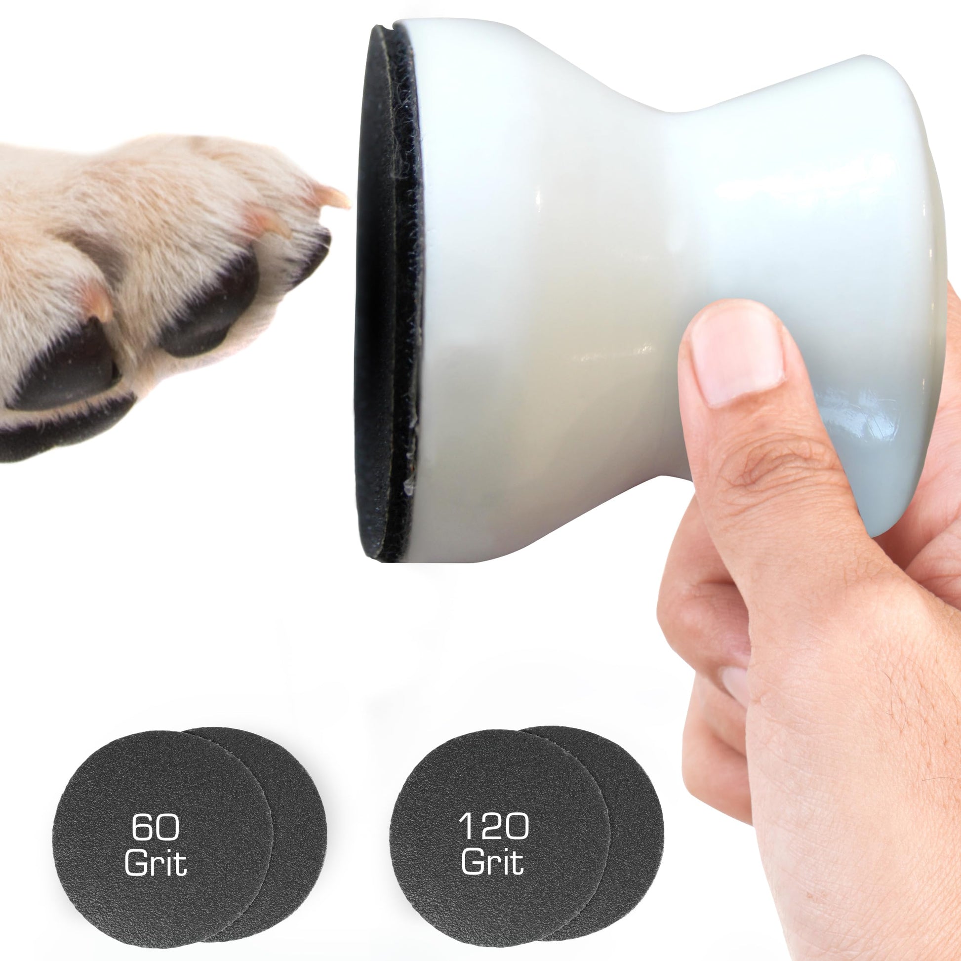 FURDUO Pawfect Polish Dog Nail File Board for pet grooming, showing a close-up of the grooming tool with a textured surface.