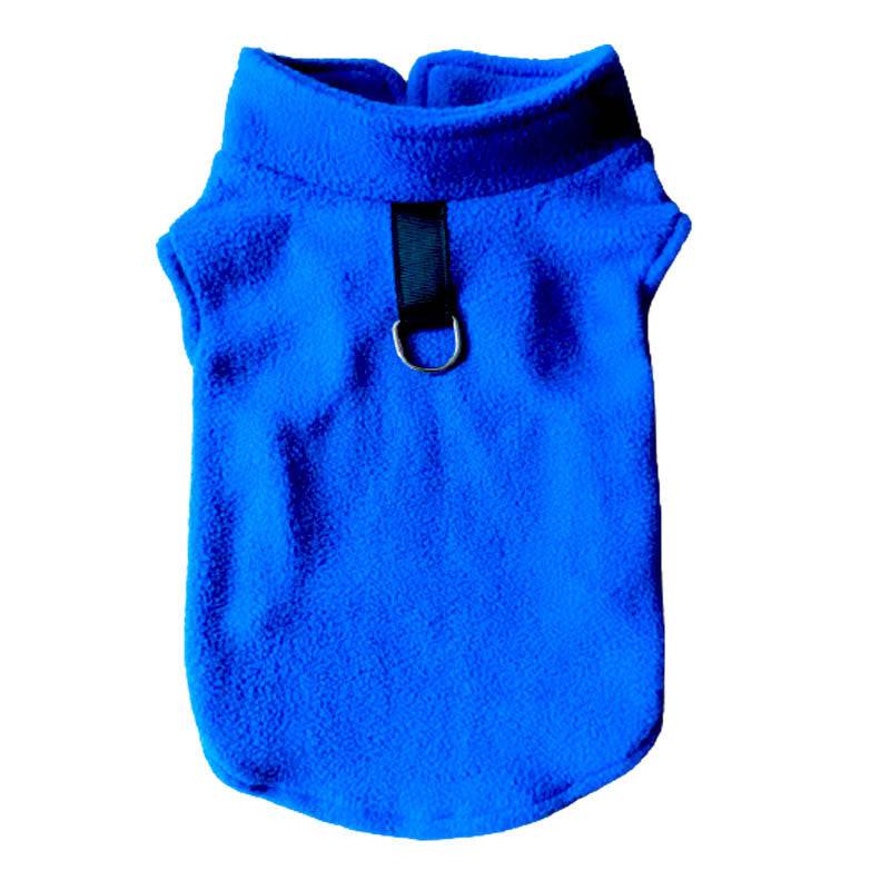 FURDUO fleece dog jacket with leash attachment, soft and warm pet apparel for small dogs, featuring cozy fabric and adjustable fit.