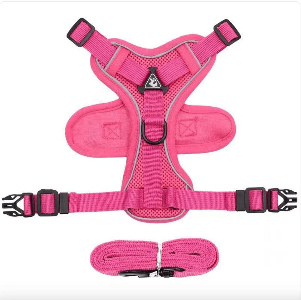 Reflective FURDUO anti-slip dog harness with adjustable straps and padded chest for secure, comfortable outdoor walks.