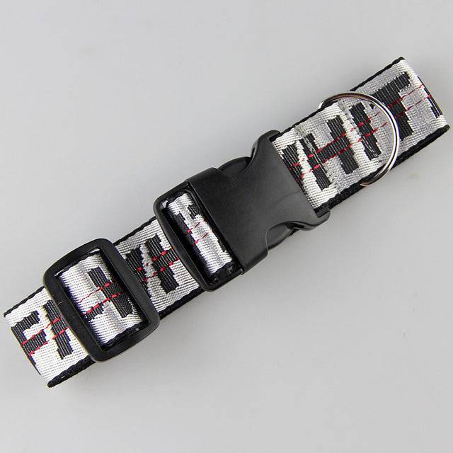 FURDUO gold chain nylon dog collar and leash set with adjustable straps and metal hardware for pets.