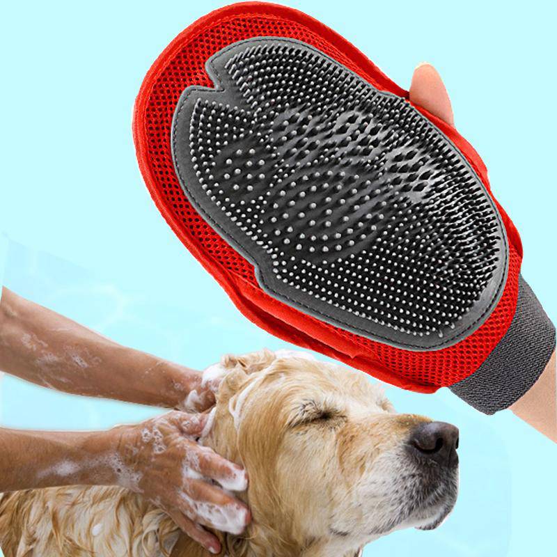 FURDUO PamperPaws Dual-Action Pet Spa Glove with textured sides for gentle grooming and bathing of dogs and cats.
