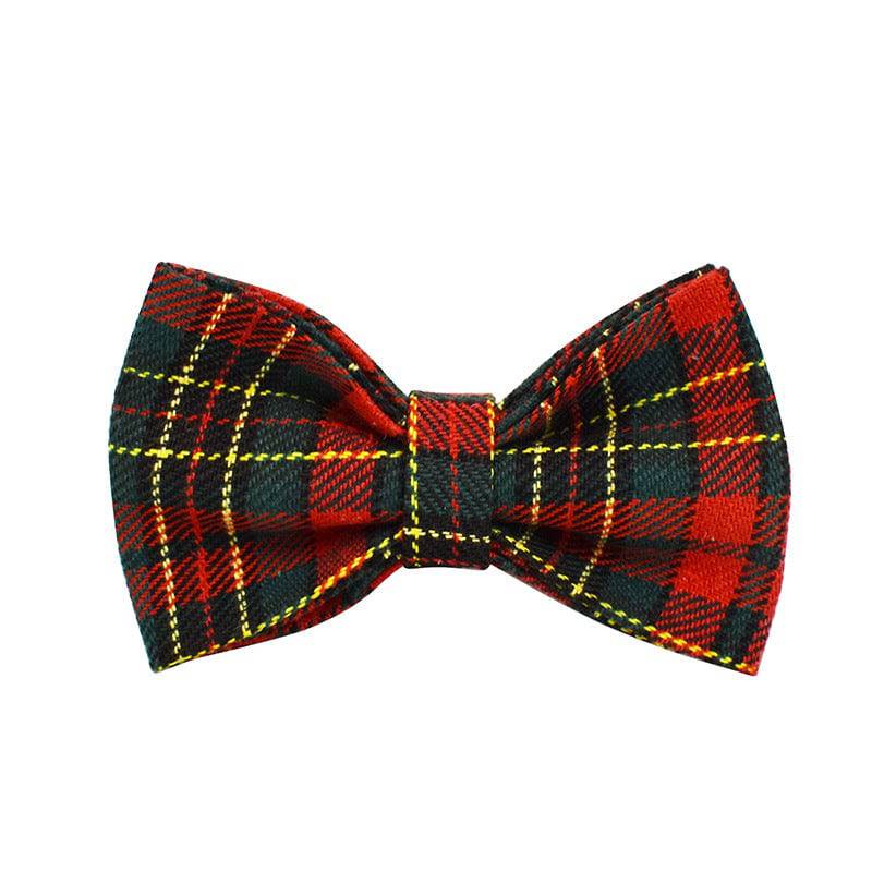 FURDUO plaid Christmas pet collar with green background and matching leash, festive holiday accessory for dogs or cats