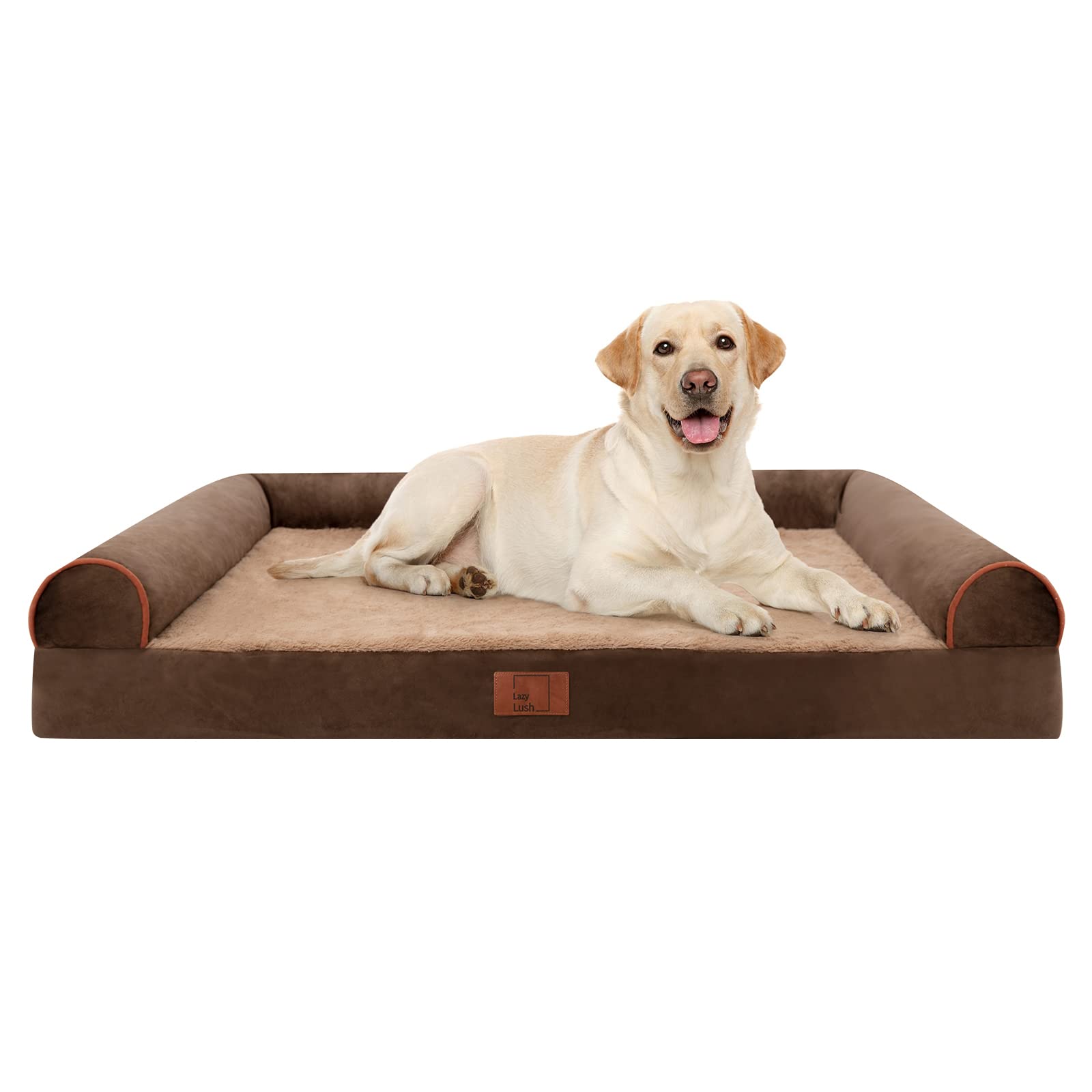 FURDUO Lazy Lush XL washable dog bed with plush fabric and cushioned interior for comfortable pet rest