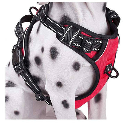 Reflective and breathable FURDUO dog harness for medium-large dogs, featuring a chest strap and adjustable fit.