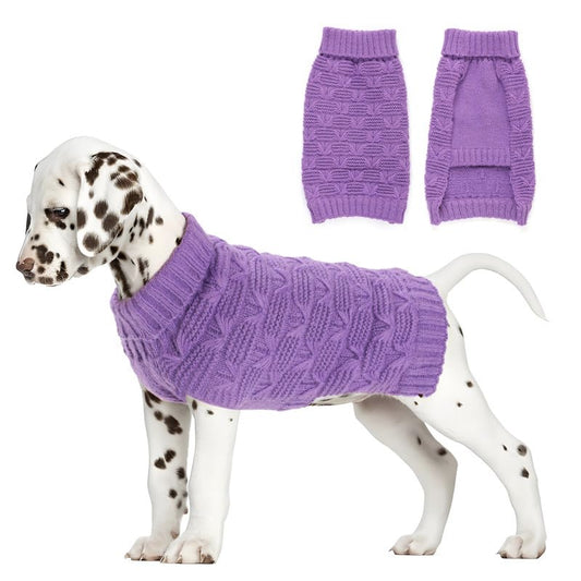 FURDUO XXL dog sweater in thick knit, full body winter pullover for large dogs, providing warmth and comfort during cold weather.