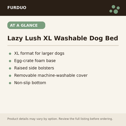 Lazy Lush XL Washable Dog Bed at a glance product details