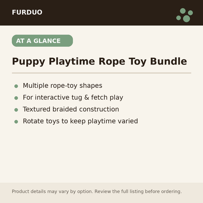 Puppy Playtime Rope Toy Bundle at a glance product details